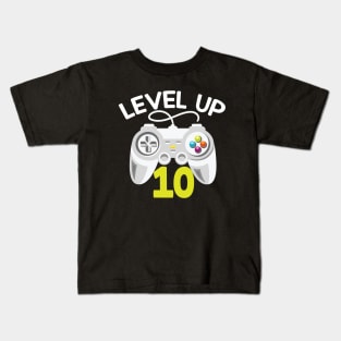 Level Up 10 Unlocked Gift 10th Birthday Gift Kids T-Shirt